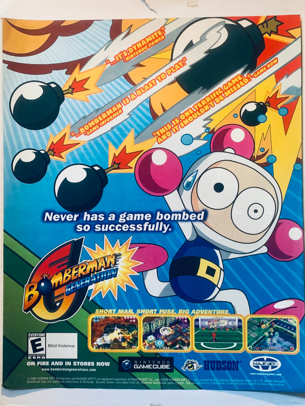 Bomberman Generation - NGC - Original Vintage Advertisement - Print Ads - Laminated A4 Poster