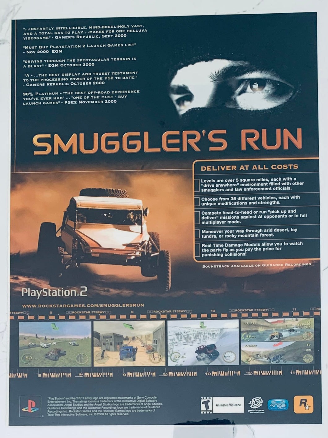 Smuggler’s Run - PS2 - Original Vintage Advertisement - Print Ads - Laminated A4 Poster