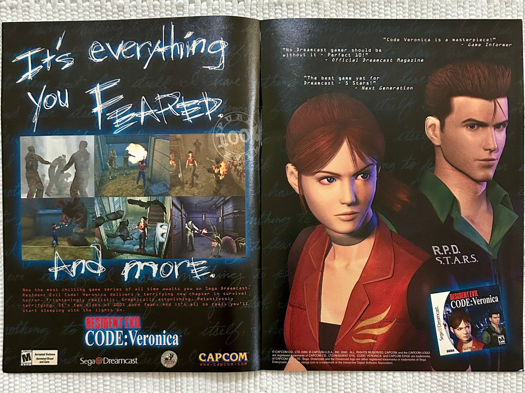 Resident Evil CODE: Veronica - Dreamcast - Original Vintage Advertisement - Print Ads - Laminated A3 Poster