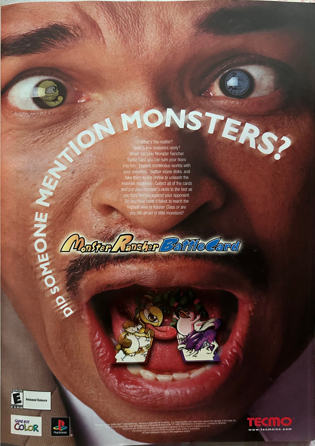 Monster Rancher Battle Card - PlayStation GBC - Original Vintage Advertisement - Print Ads - Laminated A4 Poster