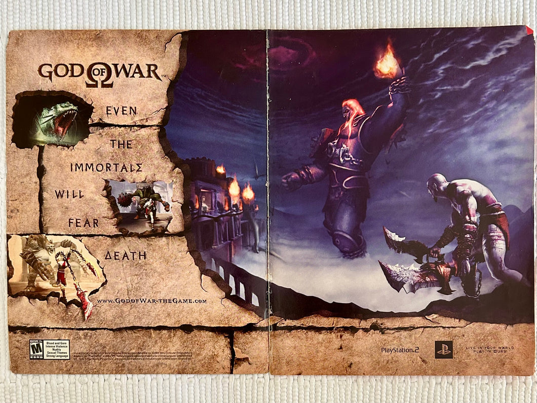 God of War - PS2 - Original Vintage Advertisement - Print Ads - Laminated A3 Poster