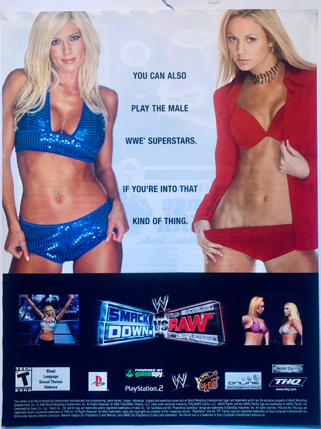 Smackdown vs. Raw - PS2 - Original Vintage Advertisement - Print Ads - Laminated A4 Poster