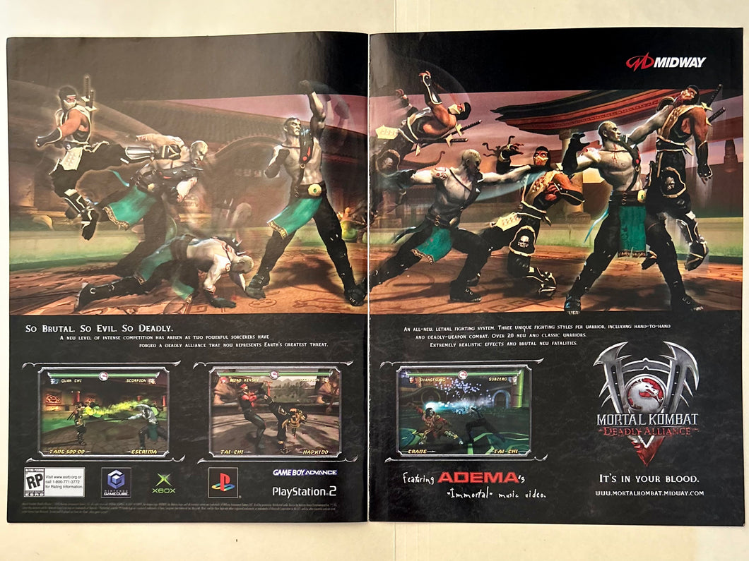 Mortal Kombat: Deadly Alliance - PS2 Xbox NGC - Original Vintage Advertisement - Print Ads - Laminated A3 Poster