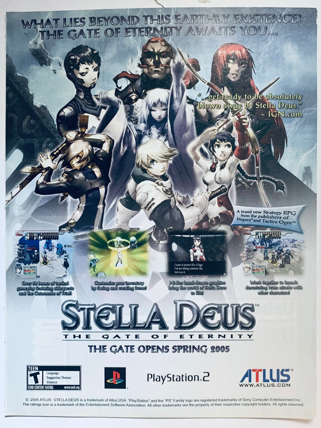 Stella Deus: The Gate of Eternity - PS2 - Original Vintage Advertisement - Print Ads - Laminated A4 Poster