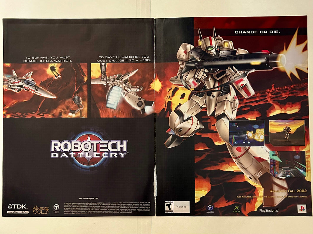 Robotech Battlecry - PS2 Xbox NGC - Original Vintage Advertisement - Print Ads - Laminated A3 Poster