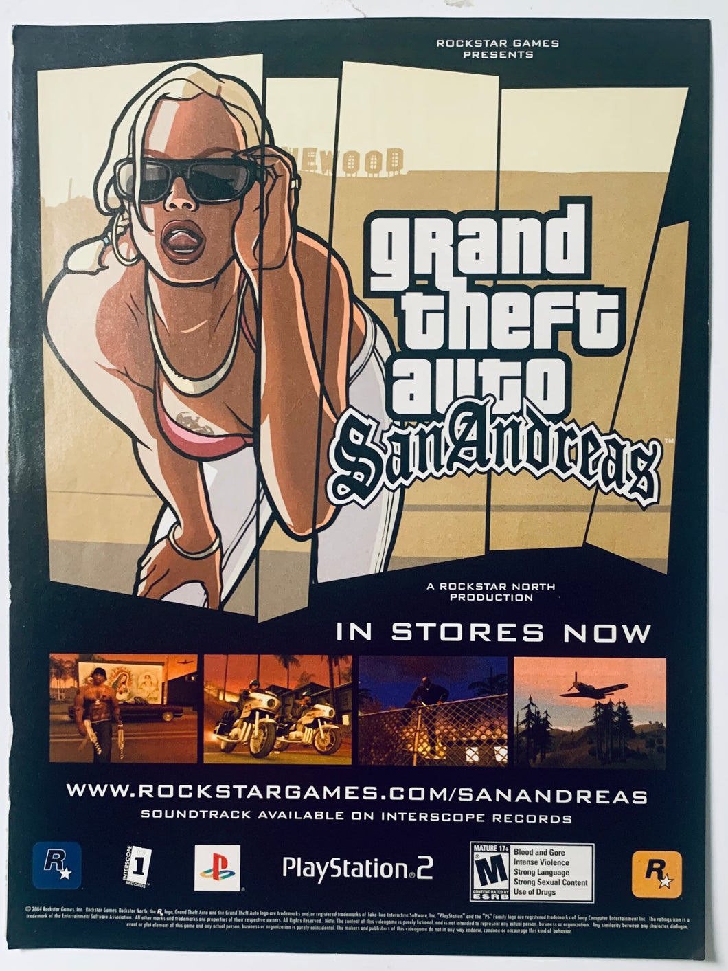 Grand Theft Auto: San Andreas - PS2 - Original Vintage Advertisement - Print Ads - Laminated A4 Poster