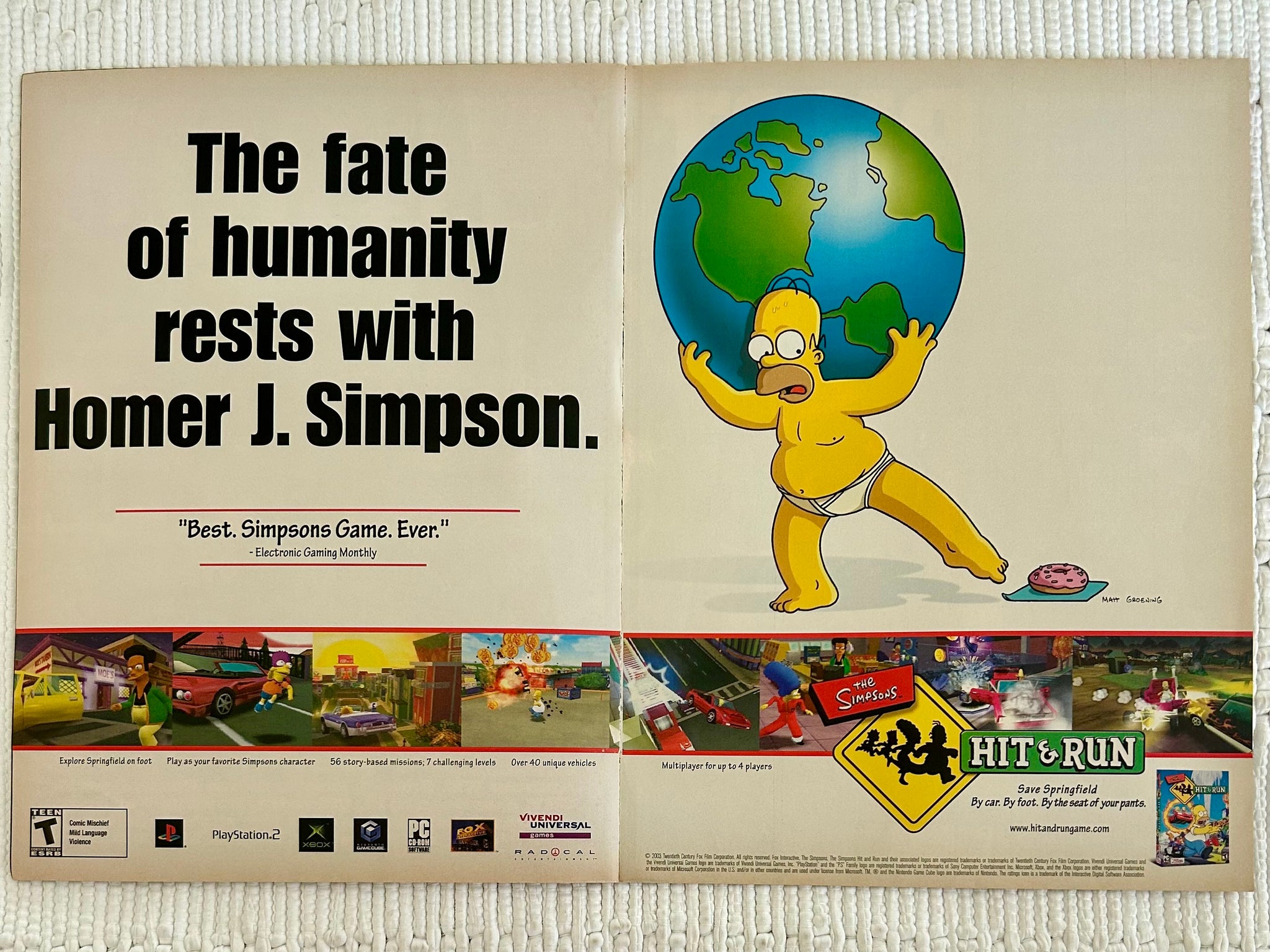The Simpsons: Hit & Run - PS2 Xbox NGC PC - Original Vintage