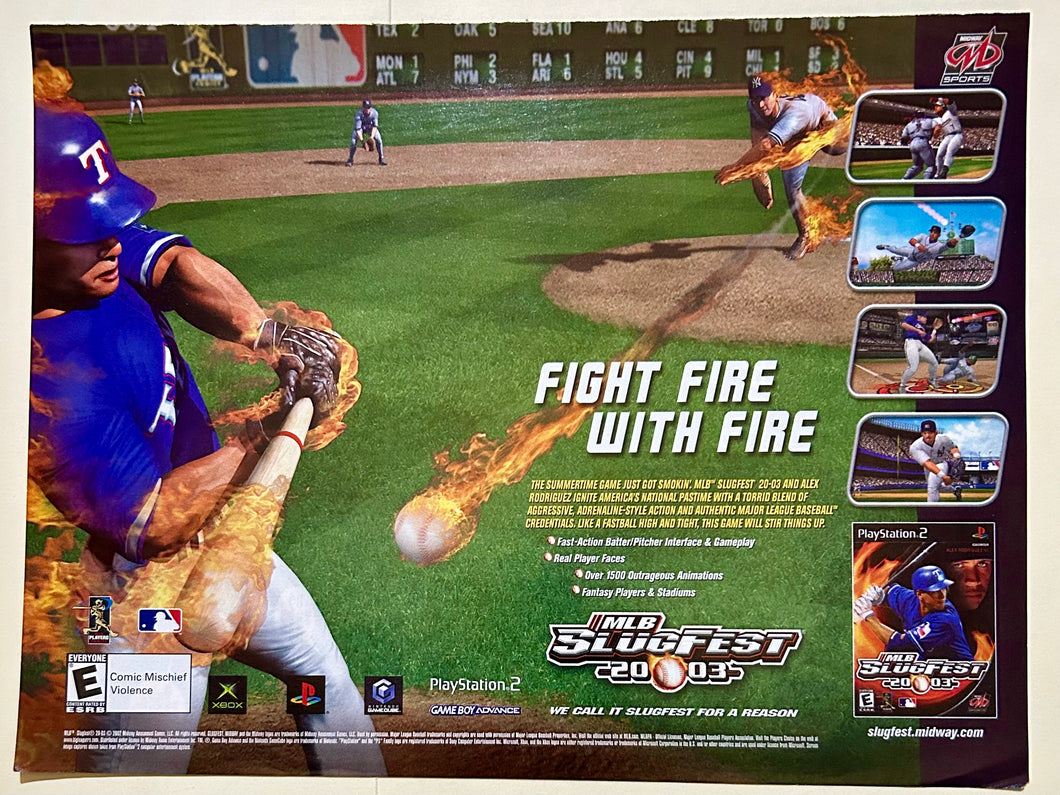 MLB Slugfest 2003 - PS2 Xbox NGC GBA - Original Vintage Advertisement - Print Ads - Laminated A4 Poster