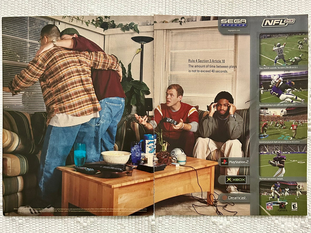 NFL 2K2 - Dreamcast PS2 Xbox - Original Vintage Advertisement - Print Ads - Laminated A3 Poster