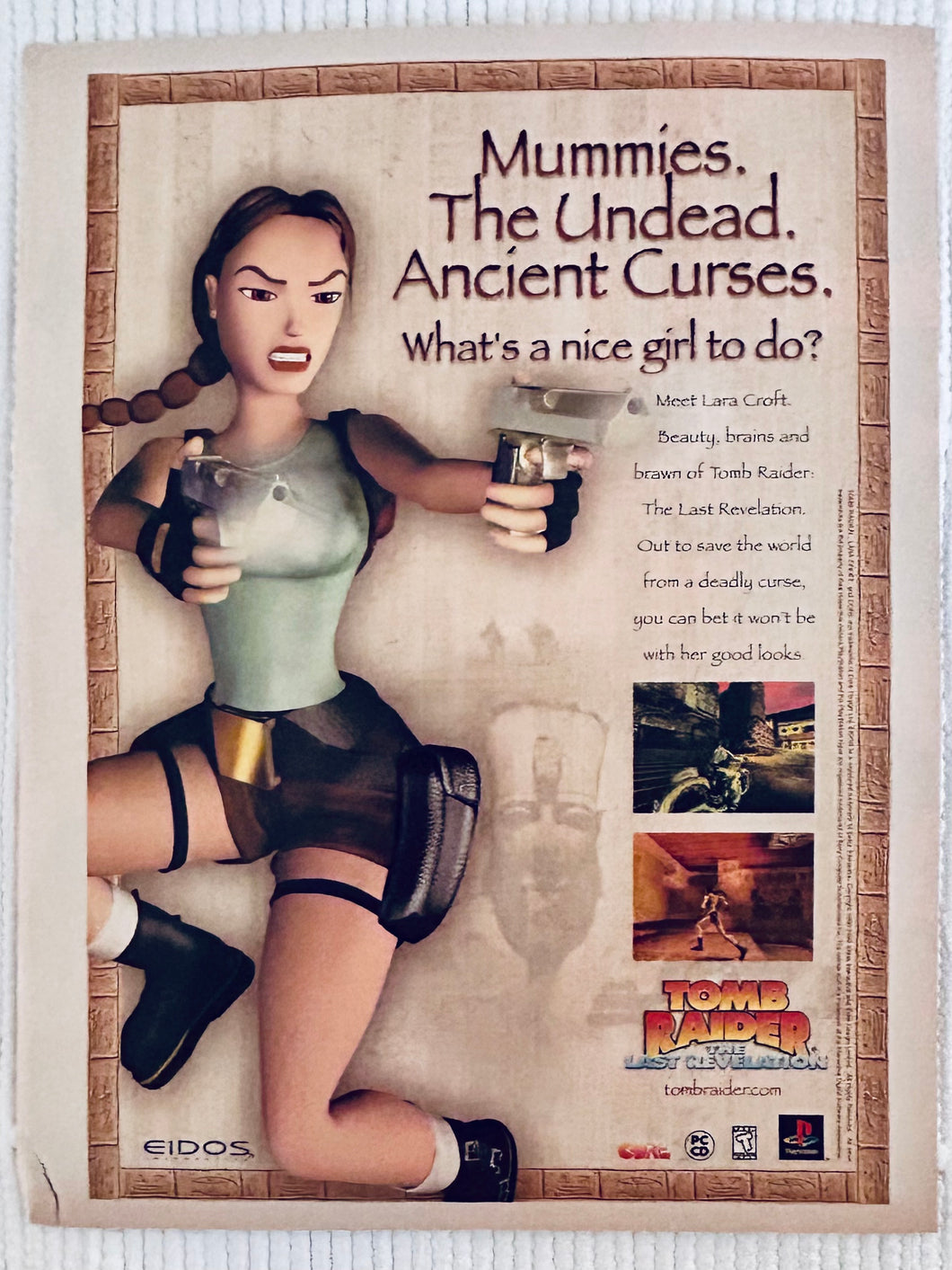 Tomb Raider: The Last Revelation - PlayStation PC - Original Vintage Advertisement - Print Ads - Laminated A4 Poster