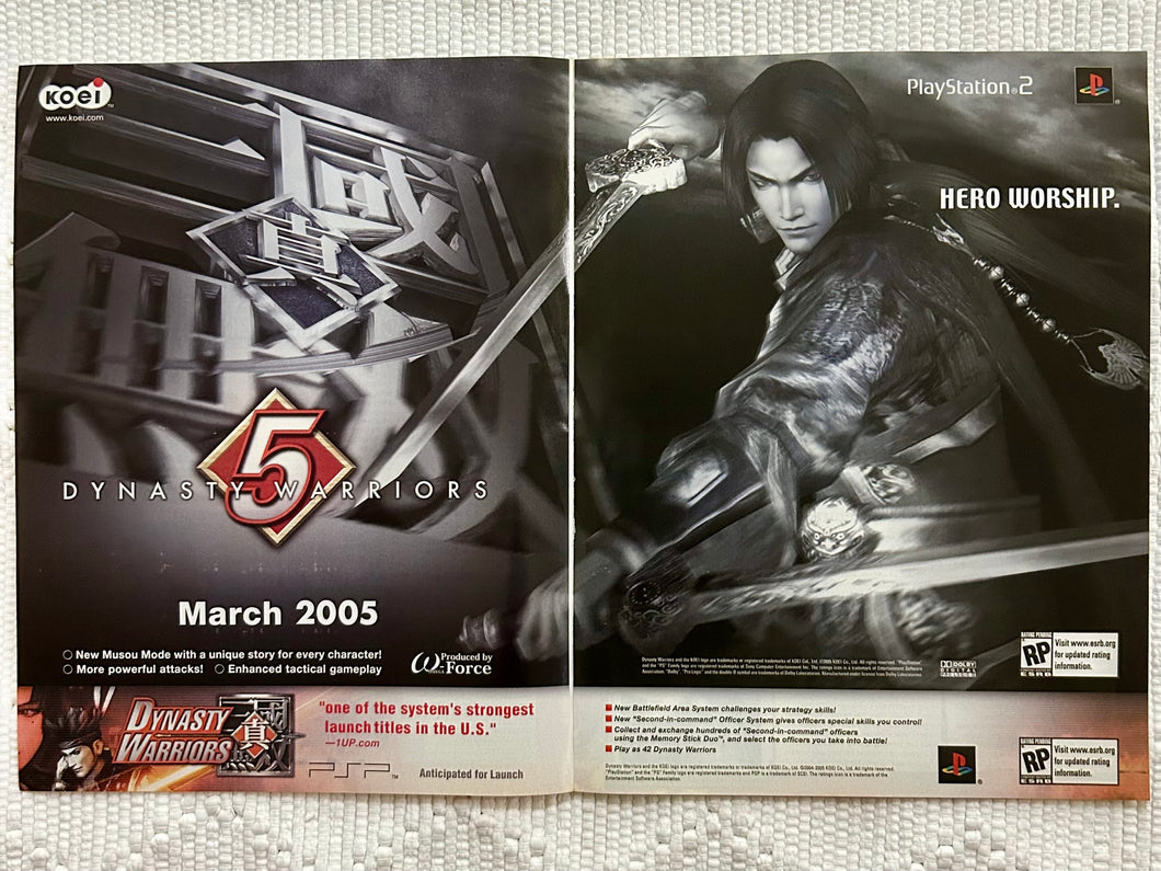 Dynasty Warriors 5 - PS2 - Original Vintage Advertisement - Print Ads - Laminated A3 Poster