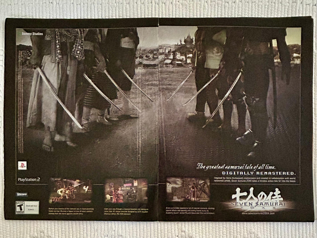 Seven Samurai 20XX - PS2 - Original Vintage Advertisement - Print Ads - Laminated A3 Poster