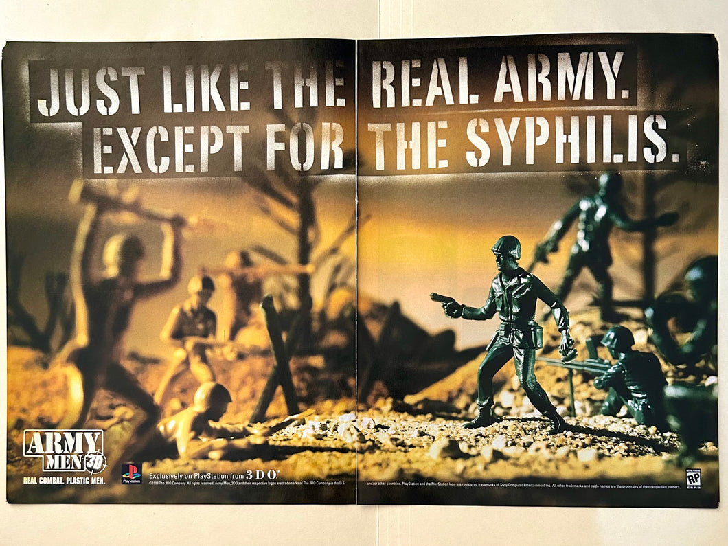 Army Men 3D - PlayStation - Original Vintage Advertisement - Print Ads - Laminated A3 Poster