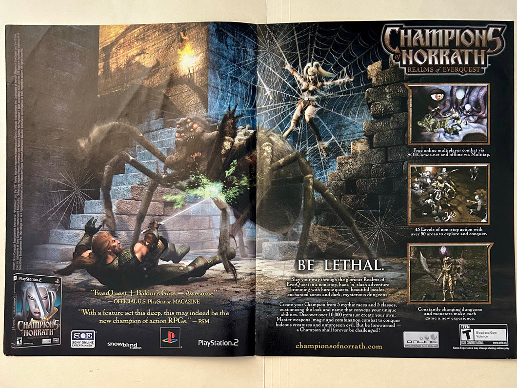 Champions of Norrath: Realms of EverQuest - PS2 - Original Vintage Advertisement - Print Ads - Laminated A3 Poster