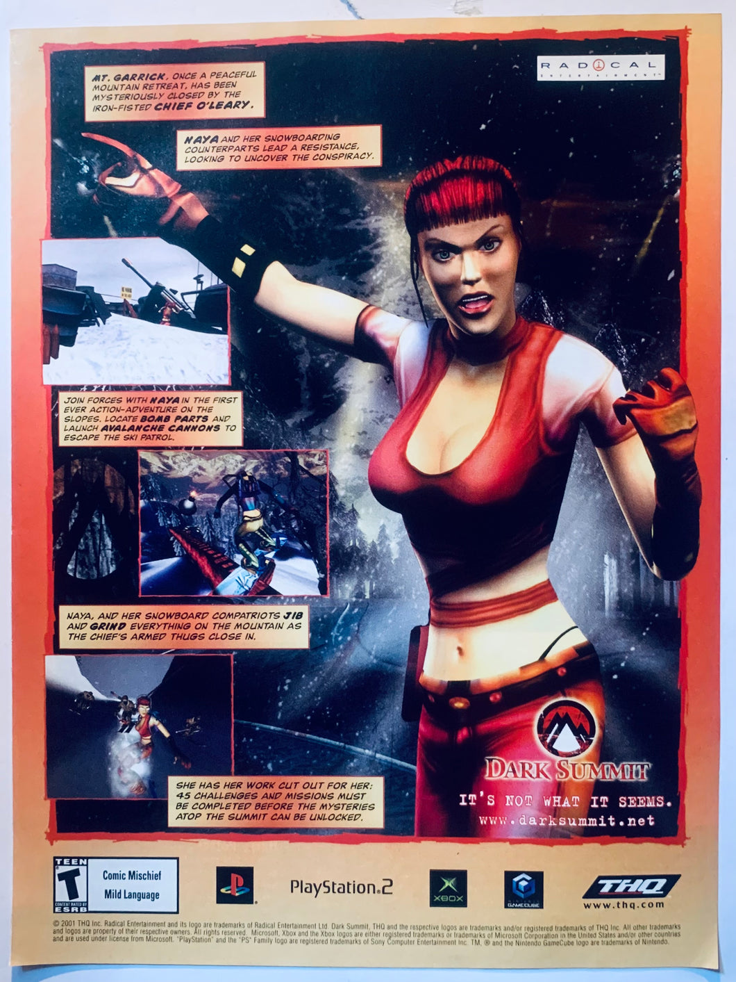 Dark Summit NGC Xbox Original Vintage Advertisement Print Ads Laminated A4 Poster