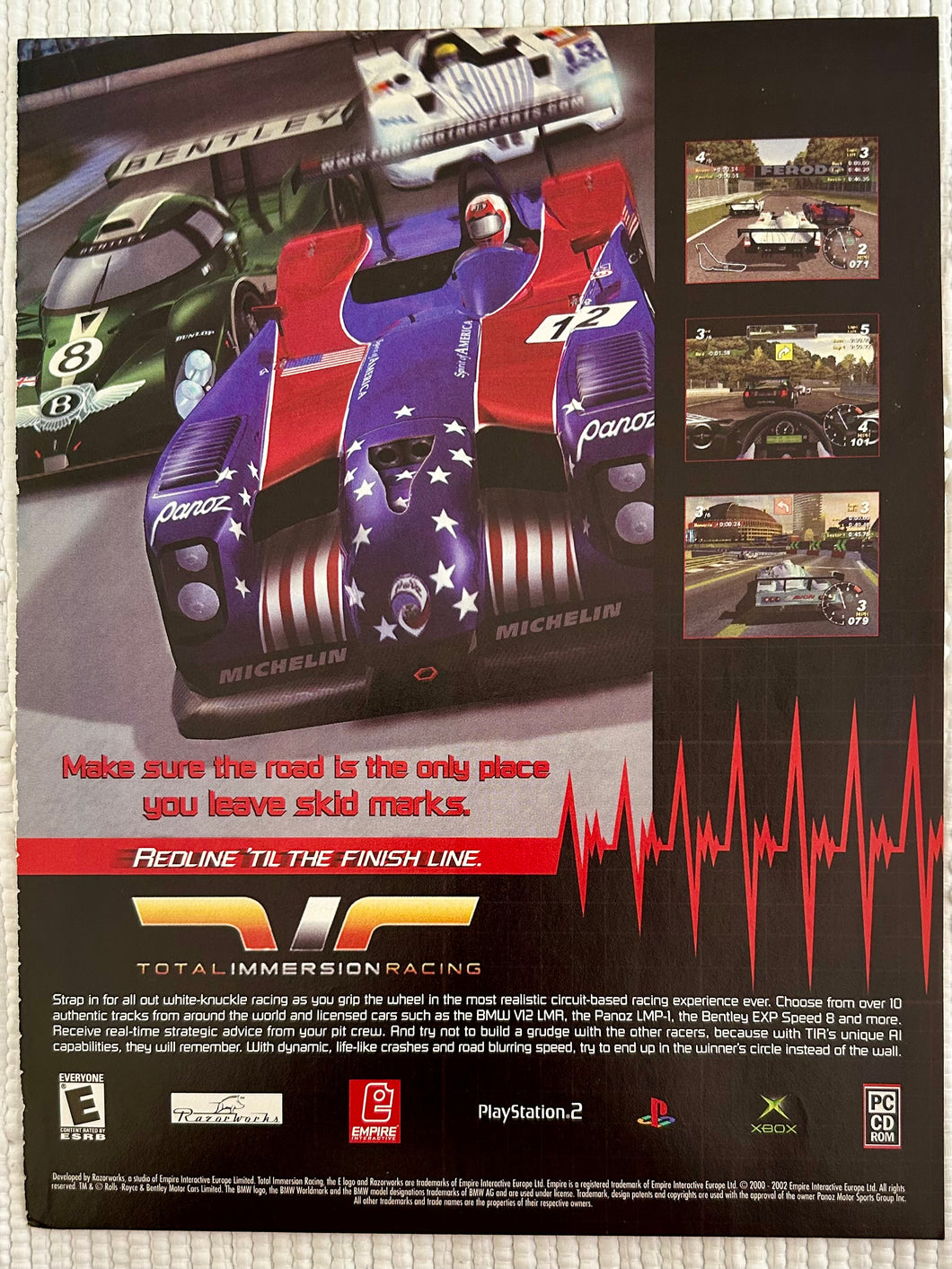 Total Immersion Racing - PS2  Xbox PC - Original Vintage Advertisement - Print Ads - Laminated A4 Poster