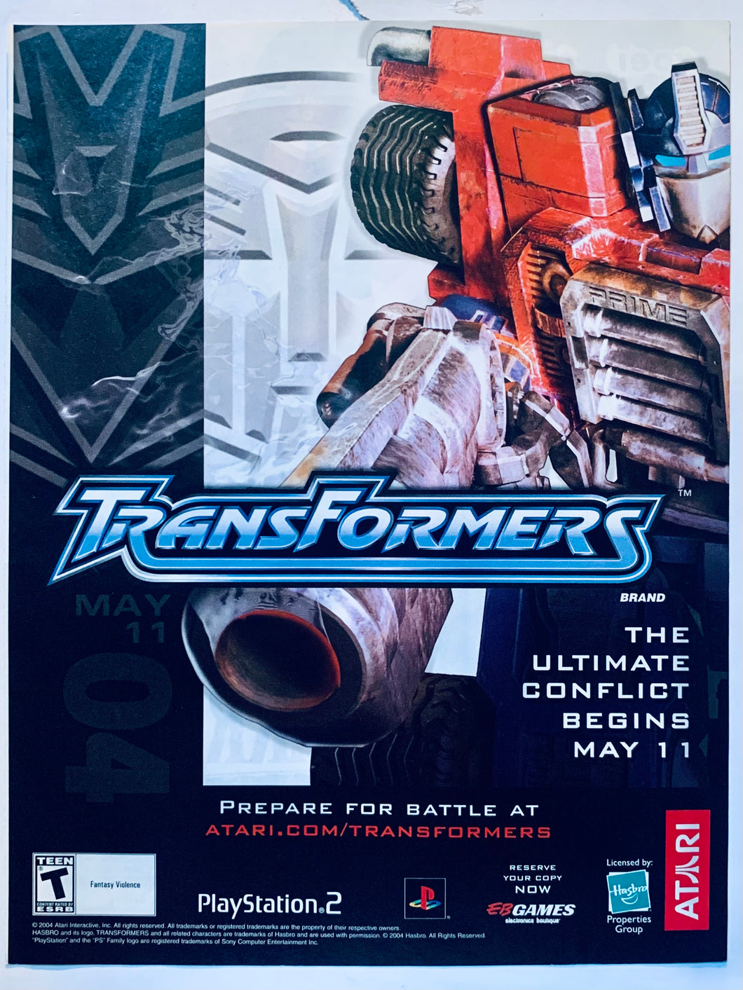 Transformers - PS2 - Original Vintage Advertisement - Print Ads - Laminated A4 Poster