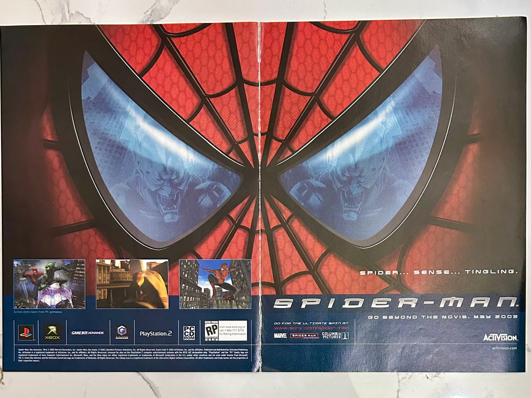 Spider-Man - PS2 NGC Xbox GBA PC - Original Vintage Advertisement - Print Ads - Laminated A3 Poster