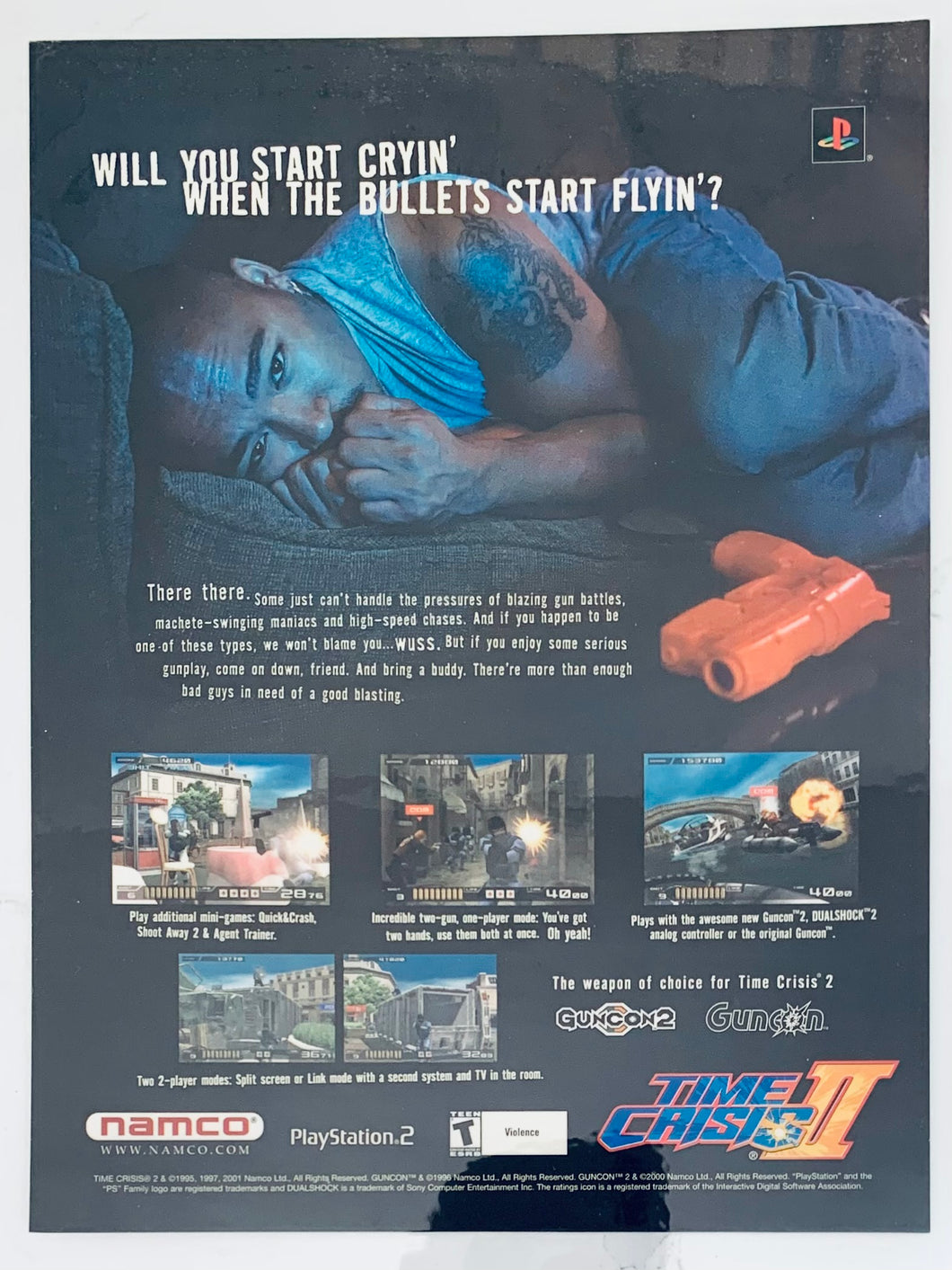 Time Crisis II - PS2 - Original Vintage Advertisement - Print Ads - Laminated A4 Poster