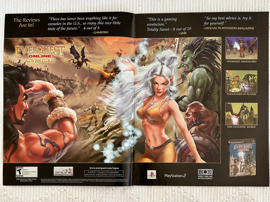 EverQuest Online Adventures - PS2 - Original Vintage Advertisement - Print Ads - Laminated A3 Poster