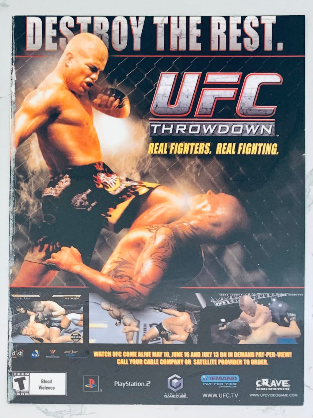 UFC Throwdown - PS2 NGC - Original Vintage Advertisement - Print Ads - Laminated A4 Poster