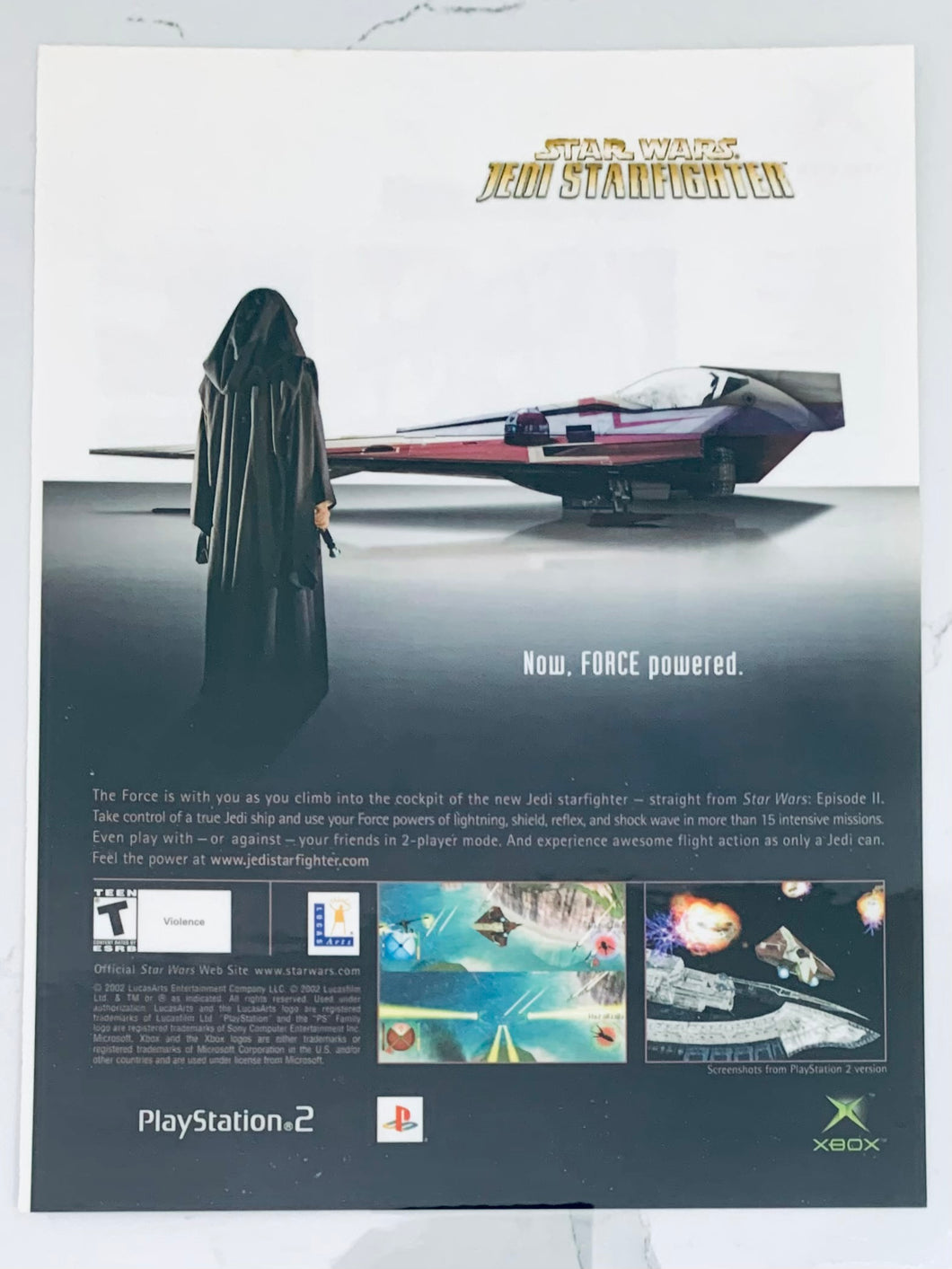 Star Wars: Jedi Starfighter - PS2 Xbox - Original Vintage Advertisement - Print Ads - Laminated A4 Poster