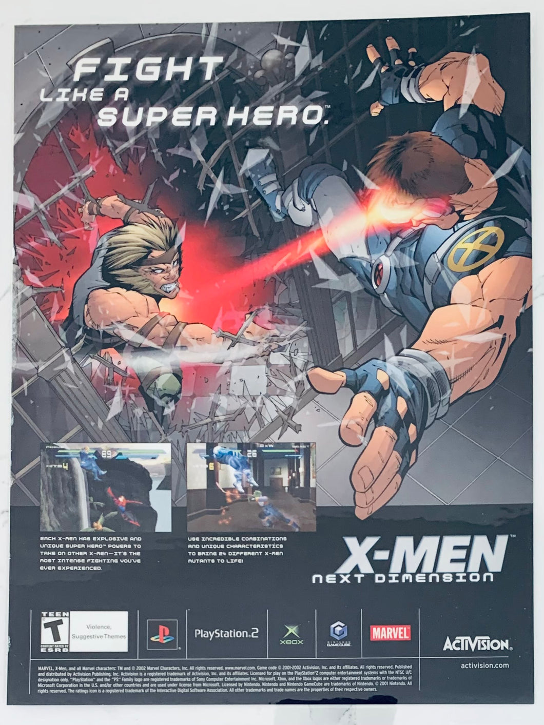 X-Men Next Dimension - PS2 NGC Xbox - Original Vintage Advertisement - Print Ads - Laminated A4 Poster