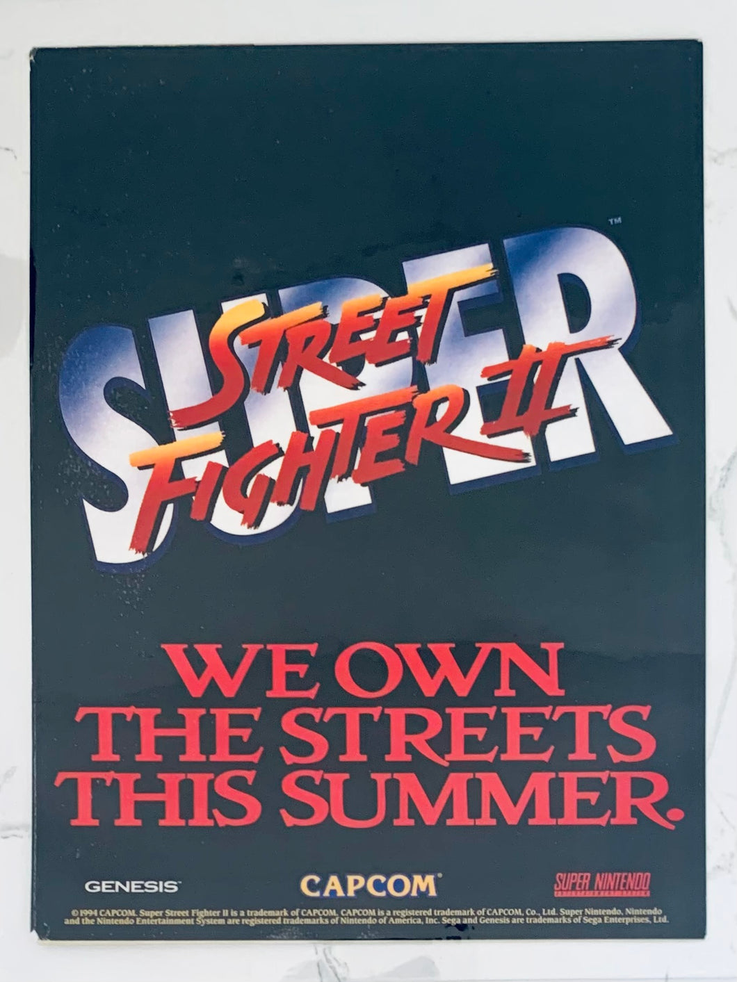Super Street Fighter II - SNES / Genesis - Original Vintage Advertisement - Print Ads - Laminated A4 Poster