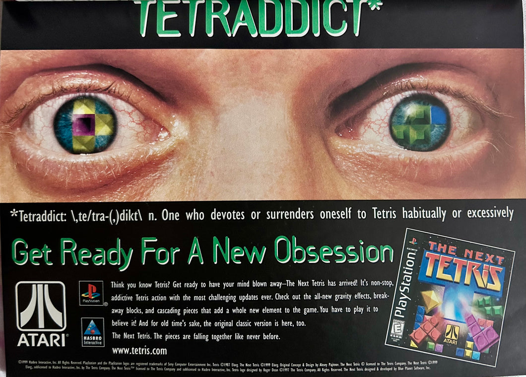 Tetraddict - PlayStation - Original Vintage Advertisement - Print Ads - Laminated A4 Poster