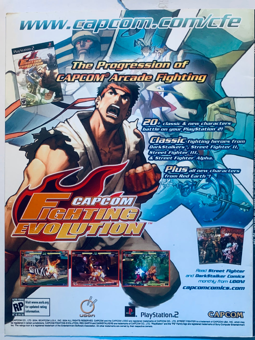 Capcom Fighting Evolution - PS2 - Original Vintage Advertisement - Print Ads - Laminated A4 Poster