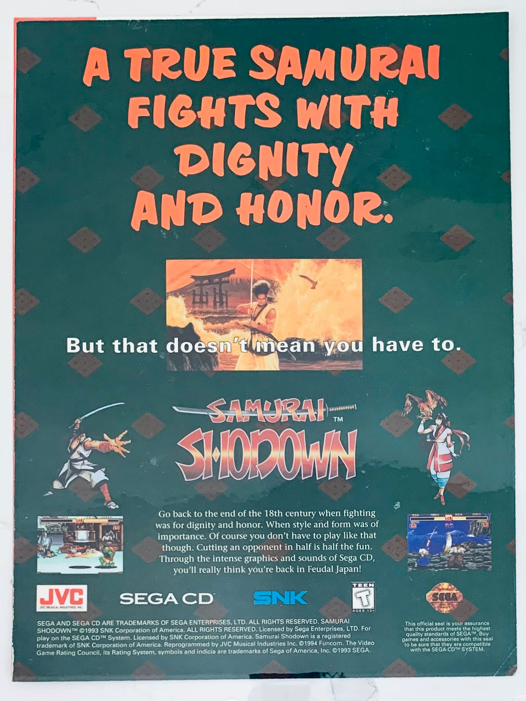 Samurai Shodown - Genesis CD - Vintage Advertisement - Print Ads - Laminated A4 Posterd