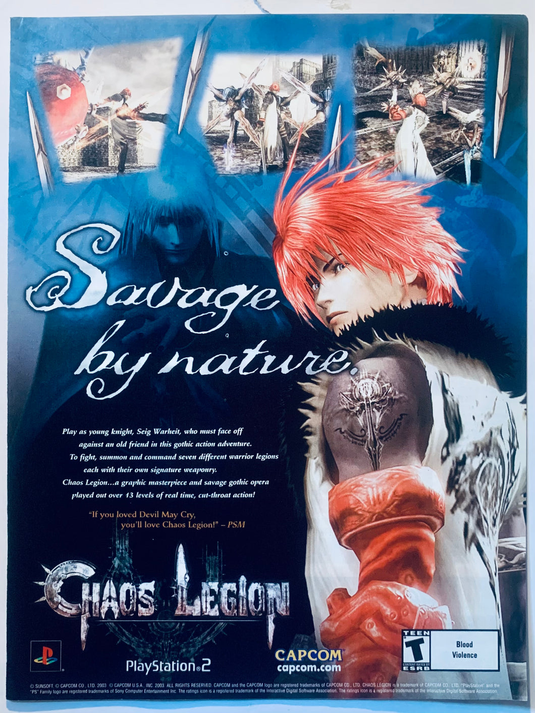 Chaos Legion - PS2 - Original Vintage Advertisement - Print Ads - Laminated A4 Poster