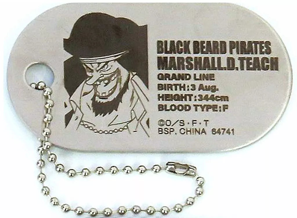 One Piece - Marshall D. Teach - Dog Tag Metal Charm
