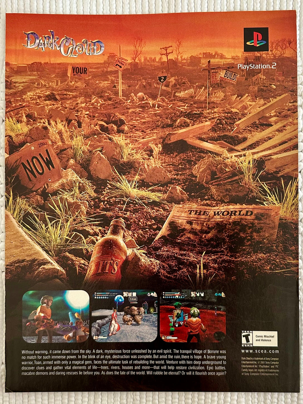 Dark Cloud - PS2 - Original Vintage Advertisement - Print Ads - Laminated A4 Poster