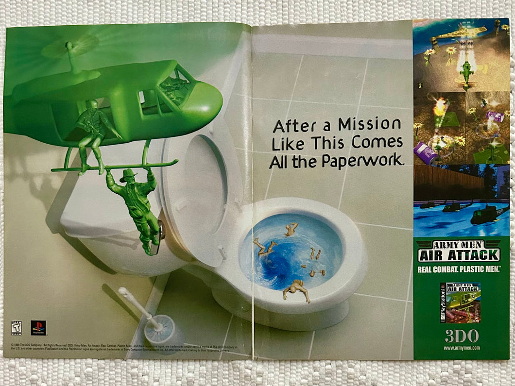 Army Men: Air Attack - PlayStation - Original Vintage Advertisement - Print Ads - Laminated A3 Poster