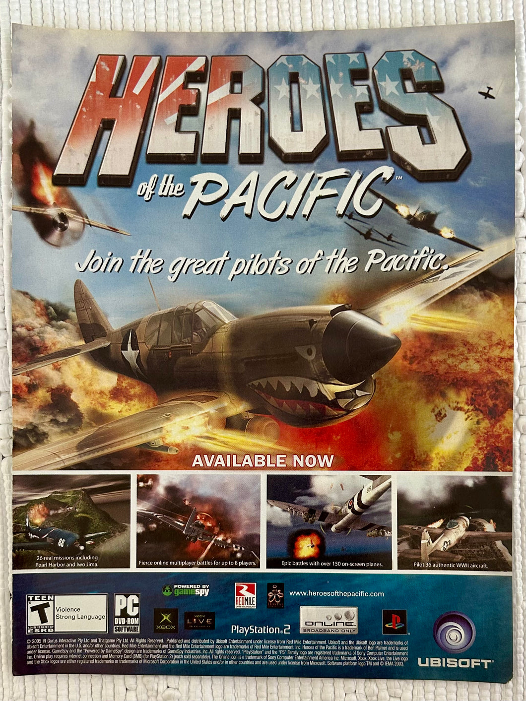 Heroes of the Pacific - PS2 - Original Vintage Advertisement - Print Ads - Laminated A4 Poster