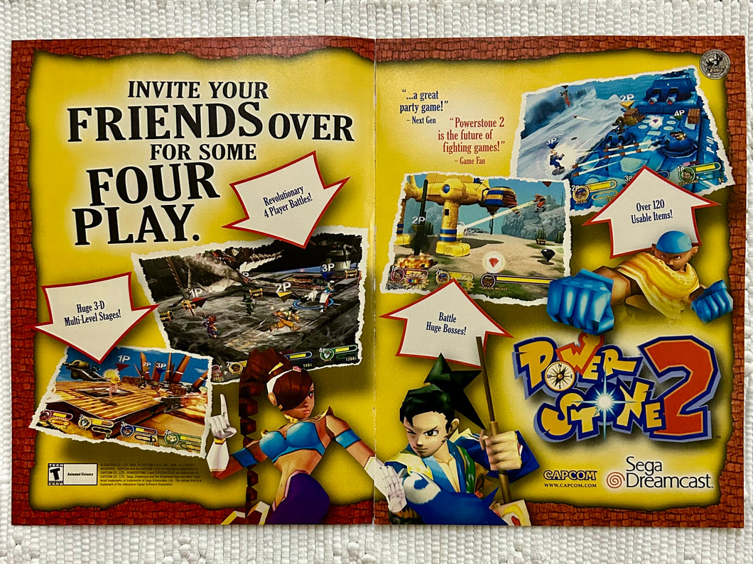 Power Stone 2 - Dreamcast - Original Vintage Advertisement - Print Ads - Laminated A3 Poster