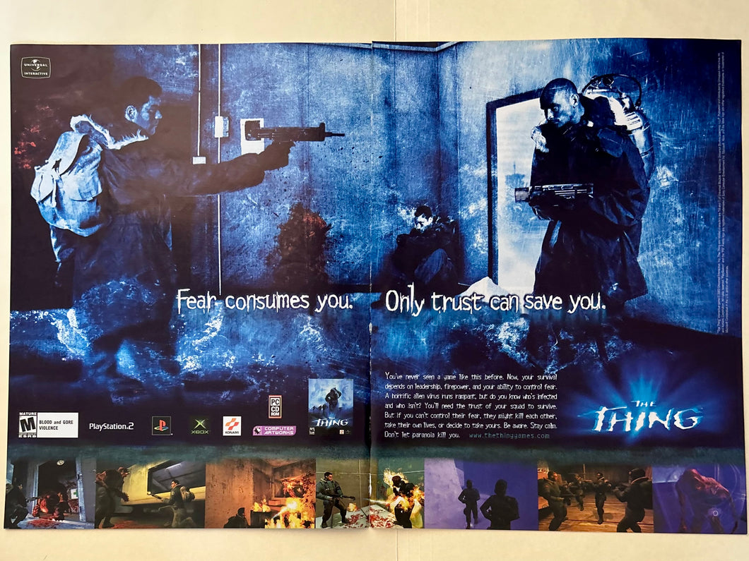 The Thing - PS2 Xbox PC - Original Vintage Advertisement - Print Ads - Laminated A3 Poster