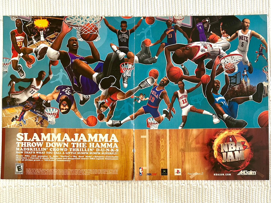 NBA Jam - PS2 Xbox - Original Vintage Advertisement - Print Ads - Laminated A3 Poster