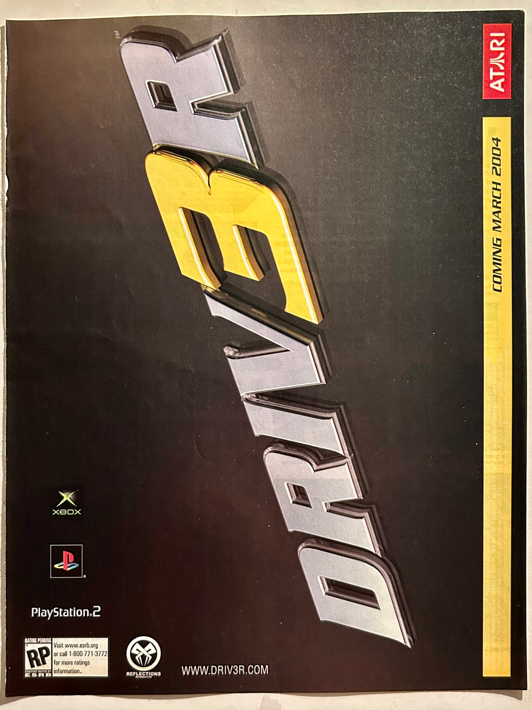 Driv3r - PS2 Xbox - Original Vintage Advertisement - Print Ads - Laminated A4 Poster