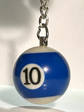 Load image into Gallery viewer, Billards Pool &quot;Ball Ten&quot; (10) Keychain - Vintage
