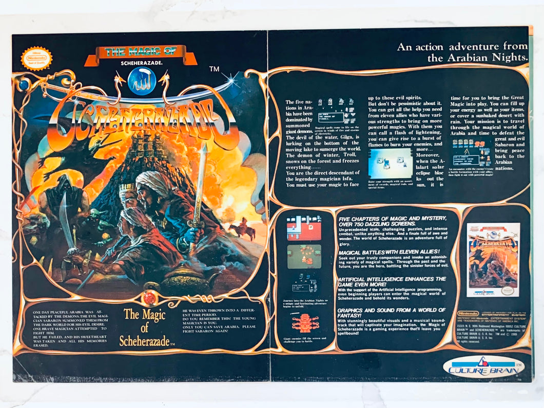 The Magic of Scheherazade - NES - Original Vintage Advertisement - Print Ads - Laminated A3 Poster