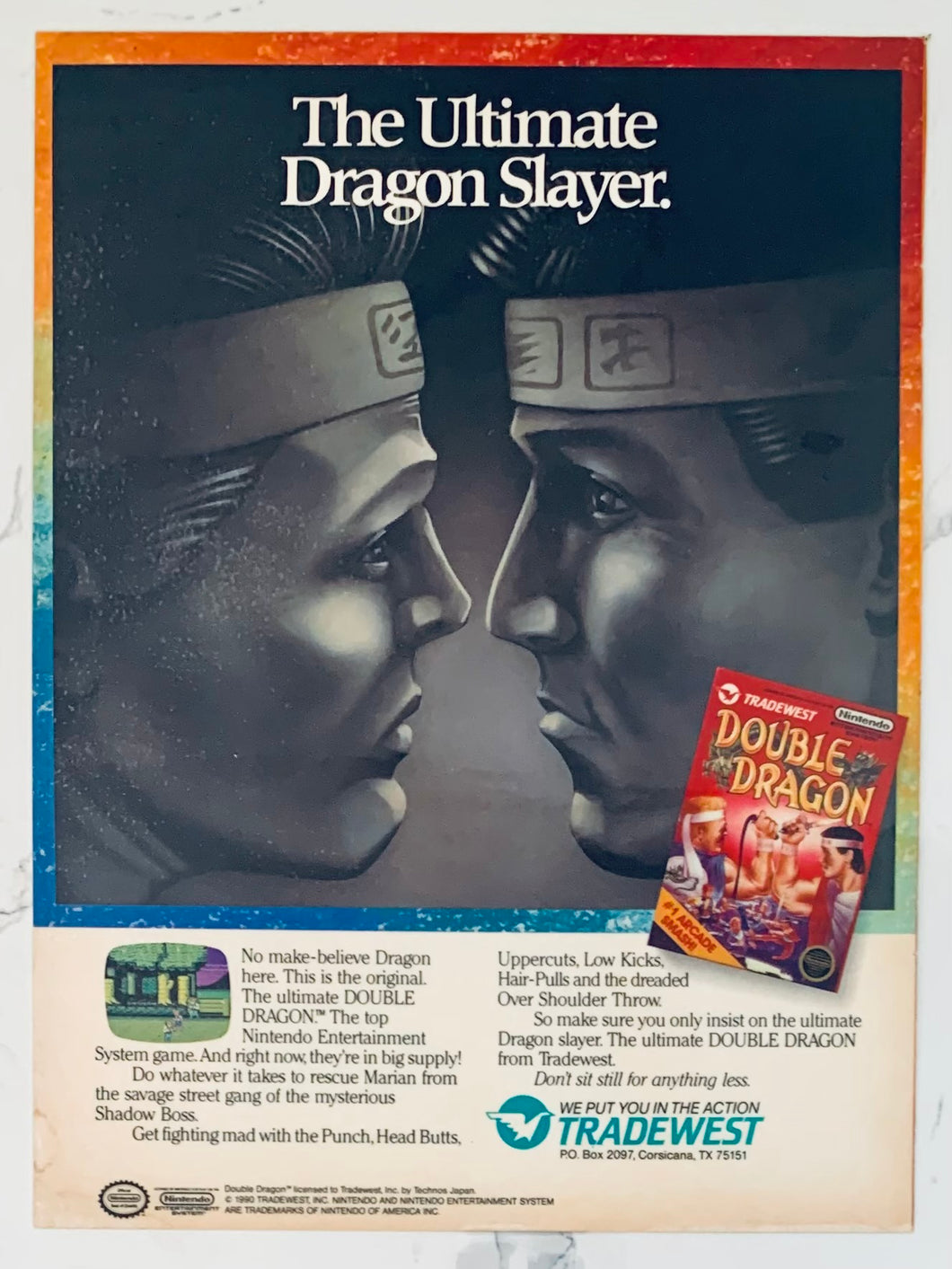 Double Dragon - NES - Original Vintage Advertisement - Print Ads - Laminated A4 Poster
