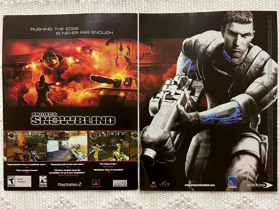 Project Snowblind - PS2 PC Xbox - Original Vintage Advertisement - Print Ads - Laminated A3 Poster