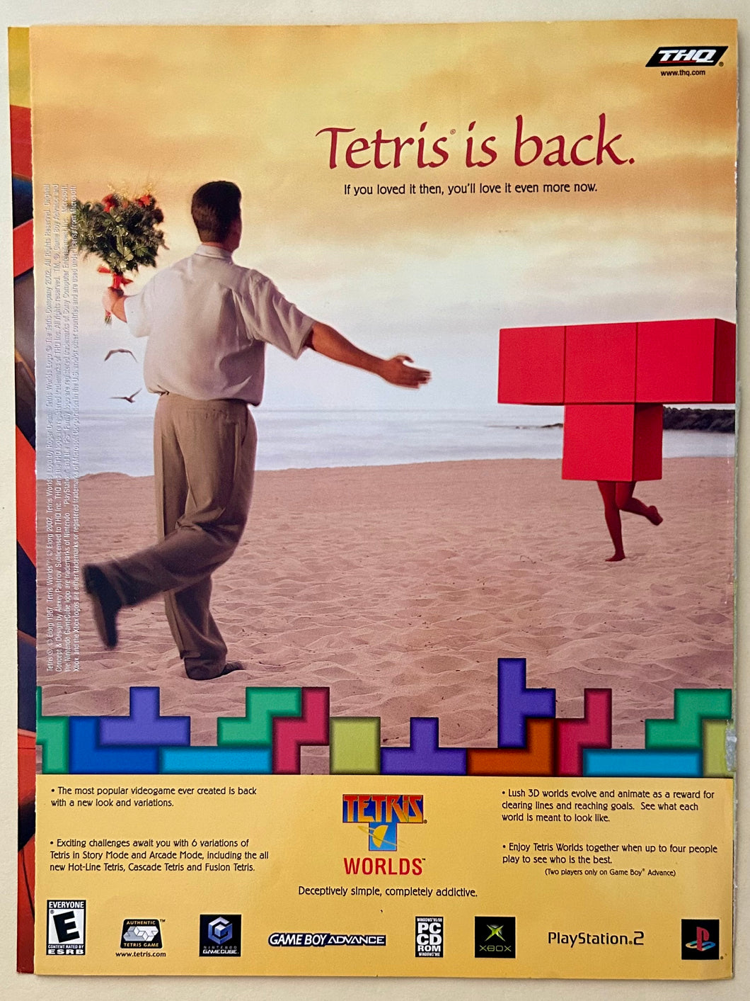 Tetris Worlds - PS2 Xbox NGC GBA PC - Original Vintage Advertisement - Print Ads - Laminated A4 Poster