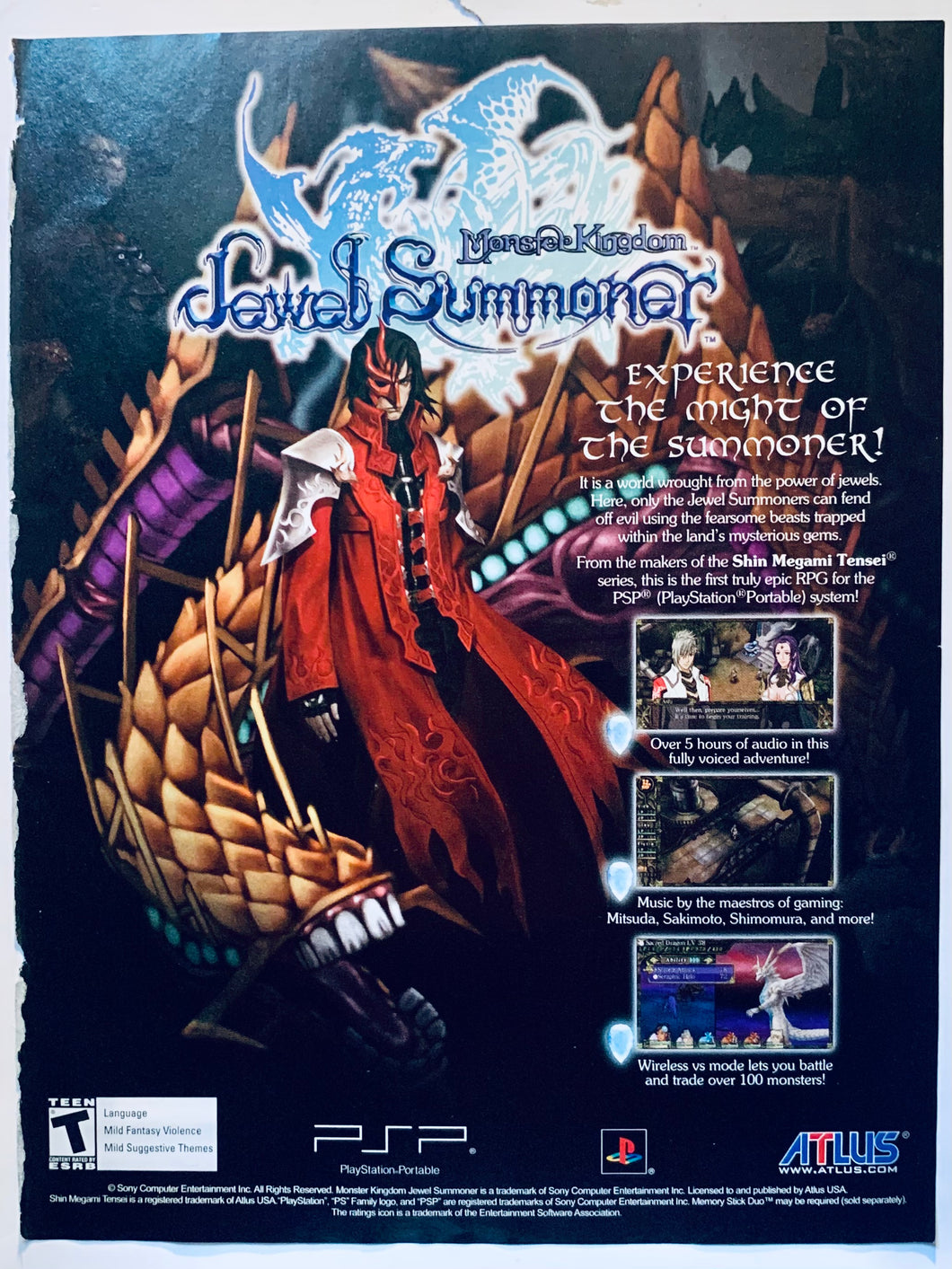 Monster Kingdom: Jewel Summner - PSP - Original Vintage Advertisement - Print Ads - Laminated A4 Poster