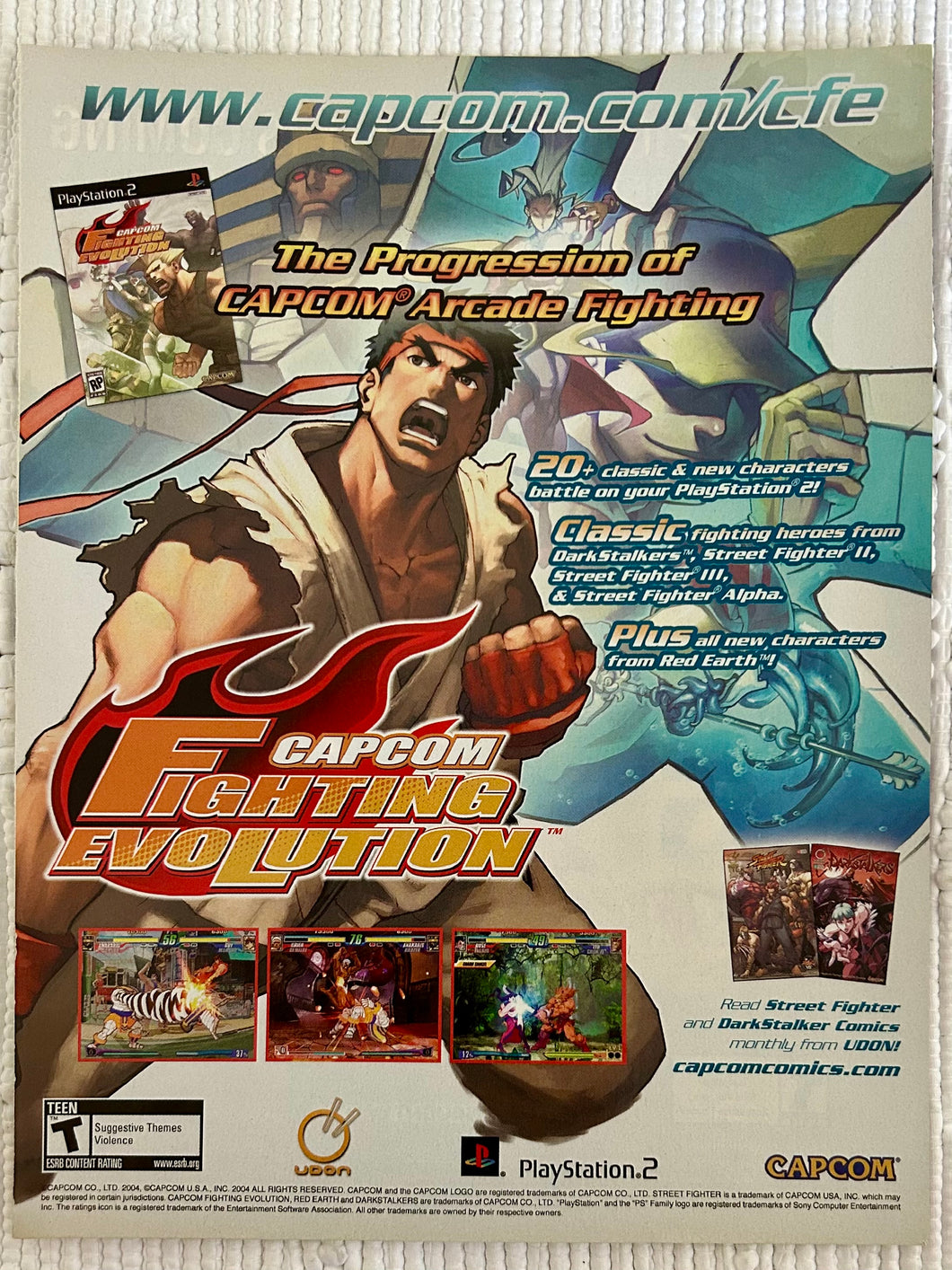 Capcom Fighting Evolution - PS2 - Original Vintage Advertisement - Print Ads - Laminated A4 Poster