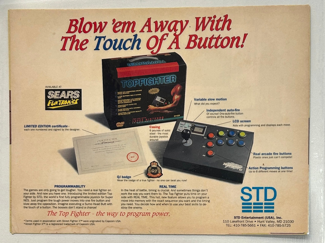 STD Top Fighter Stick - SNES - Print Ads - Laminated A4 Poster