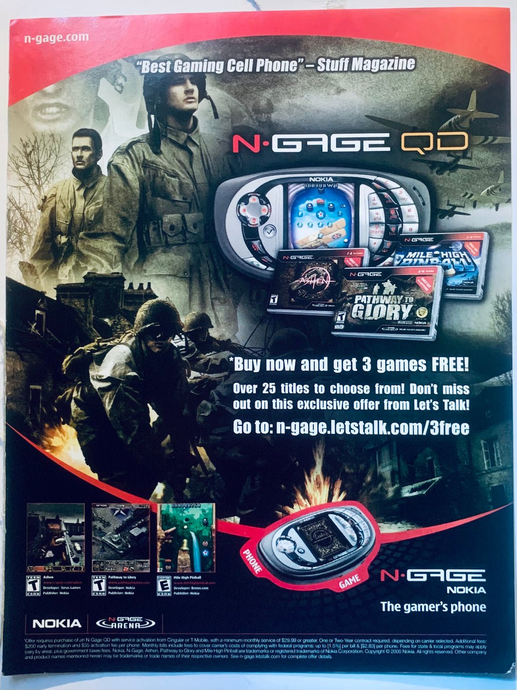 N-Gage - Mobile Phone - Original Vintage Advertisement - Print Ads - Laminated A4 Poster