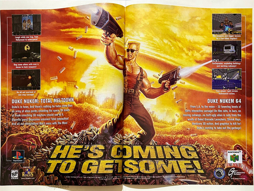 Duke Nukem: Total Meltdown / 64 - PlayStation N64 - Original Vintage Advertisement - Print Ads - Laminated A3 Poster